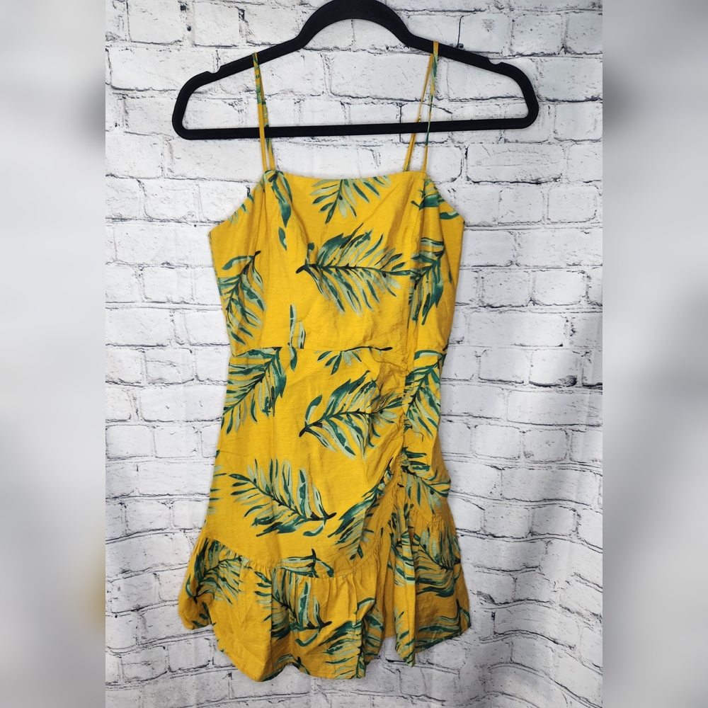 Lulu's Feeling Sunny‎ Tropical Floral Yellow Hawaiian Mini Dress Size XS